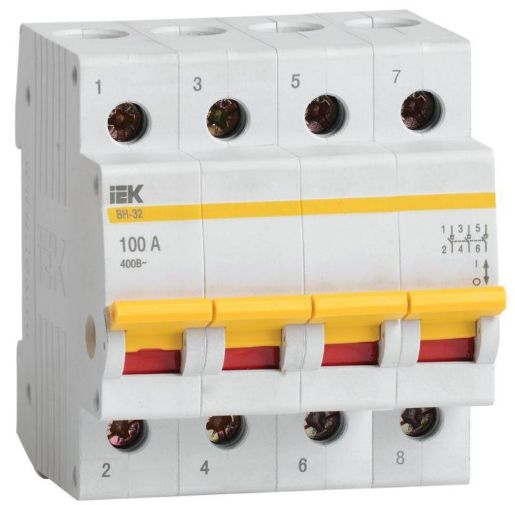 Изображение Выключатель нагрузки ВН-32 100А/4П IEK MNV10-4-100