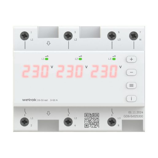 Изображение Реле напряжения D6-50 red Welrok 4660251140403