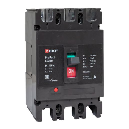 Изображение Выключатель автоматический 3п 125А 25кА LS250 ProPact EKF mccb-250-25-3-125-ls
