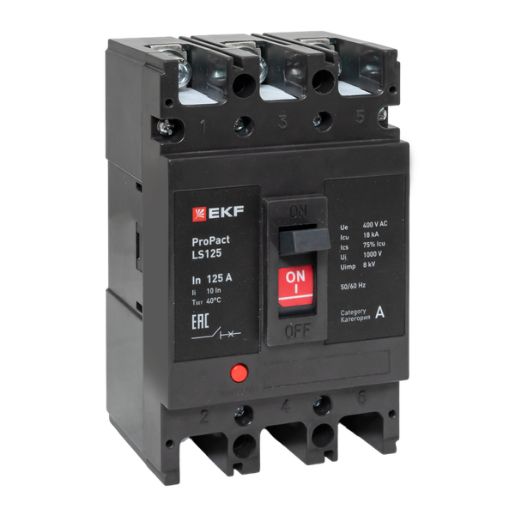 Изображение Выключатель автоматический 3п 160А 18кА LS125 ProPact EKF mccb-125-18-3-160-ls