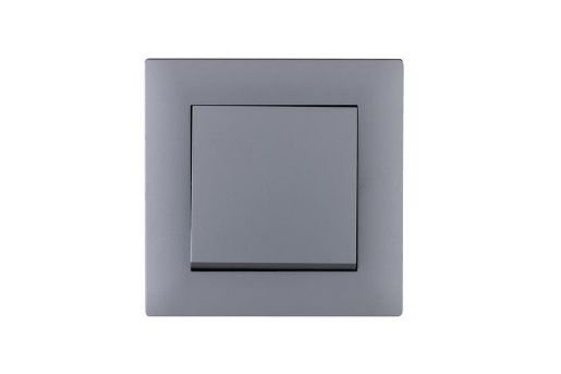 Изображение Выключатель 1-клав. Karea RIZZ STAR сер. Makel 88065001