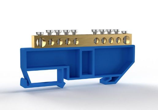 Изображение Шина нулевая на DIN-изоляторе 6х9мм 10 отвер. латунь TOKOV ELECTRIC TKE-BCB-69-10-DIN/N