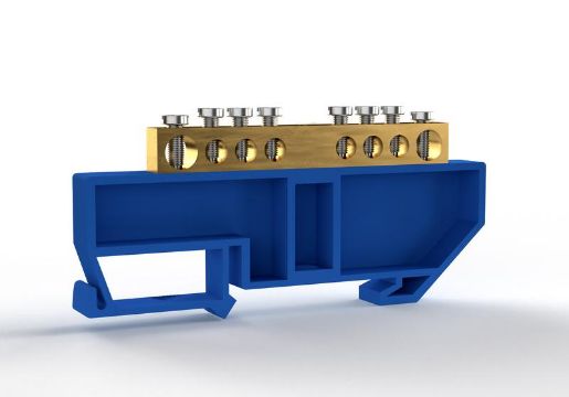 Изображение Шина нулевая на DIN-изоляторе 6х9мм 8 отвер. латунь TOKOV ELECTRIC TKE-BCB-69-8-DIN/N
