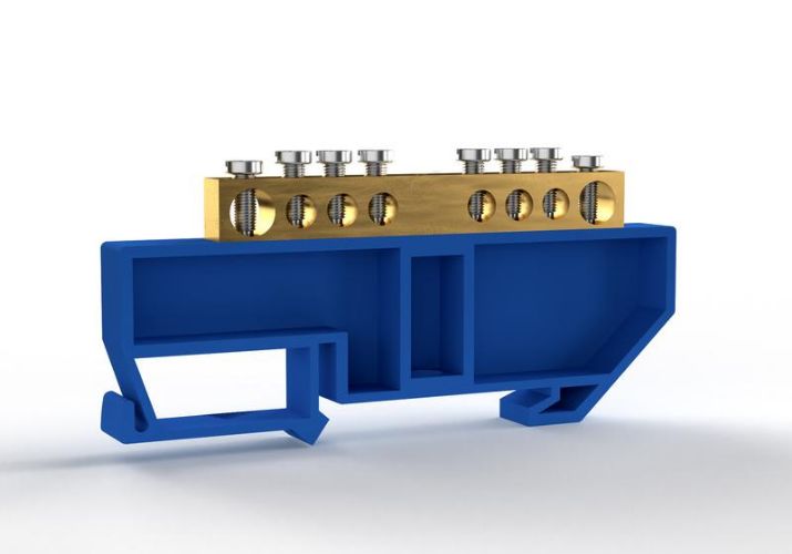 Изображение Шина нулевая на DIN-изоляторе 6х9мм 8 отвер. латунь TOKOV ELECTRIC TKE-BCB-69-8-DIN/N
