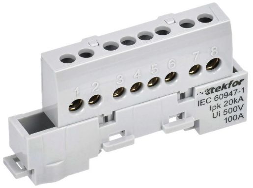 Изображение Шина L "фаза" изол. на универс. держ. 6х9-8-Ср TEKFOR IEK TF-NN10-08-KL-K03