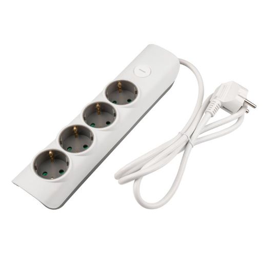 Изображение Удлинитель 4х5м с заземл. с выкл. бел. ET-04-500W (4х5.0) JAZZway 5051836