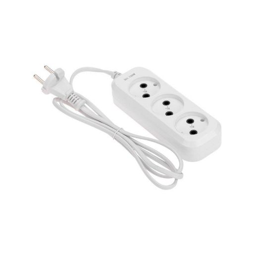 Изображение Удлинитель 3 гнезда 1.5м 2х0.75кв.мм б/з бел. PROCONNECT 13-4205