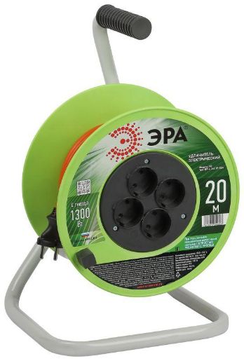 Изображение Удлинитель на катушке 4х20м без заземл. RP-4-2x0.75-20m ПВС 2х0.75 Эра Б0059779