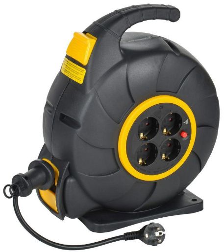 Изображение Удлинитель на катушке TWIST 4х20м с заземл. автосмотка 16А IP20 ПВС 3х1.5 IEK TW-KP27-16-04-20