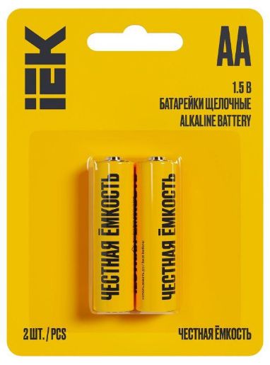 Изображение Элемент питания алкалиновый AA/LR6 Alkaline (блист.2шт) IEK ABT-LR06-OP-L02