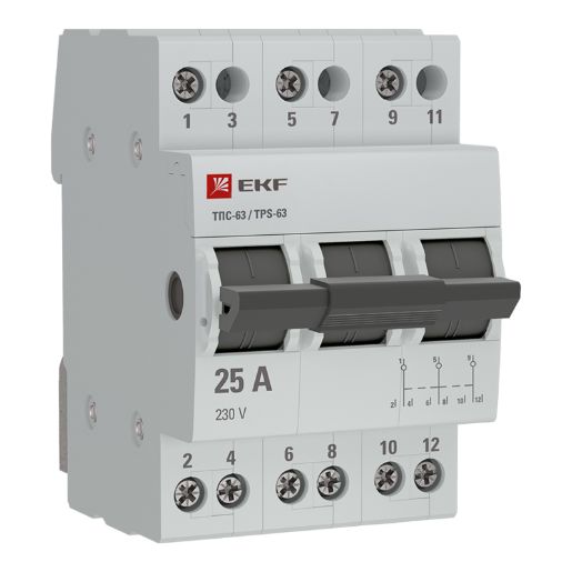Изображение Переключатель трехпозиционный ТПС-63 3P 25А PROxima EKF TPS325