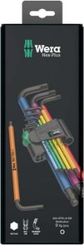Изображение Набор Г-образных ключей 950/9 SPKL Hex-Plus Multicolour BlackLaser 1 9 предметов (1.5/2/2.5/3/4/5/6/8/10мм) Wera WE-073593