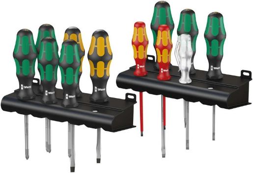 Изображение Набор отверток Kraftform XXL 12 предметов (PH 1/2; PZ 1/2; SL 4/5.5/6.5 силовые SL 5.5/7; SL VDE 2.5/3.5) Wera WE-051010
