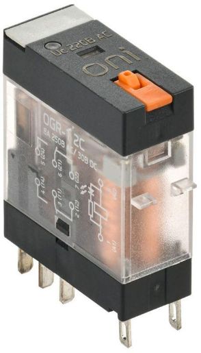Изображение Реле общего назначения OGR-1 2C 220В AC с LED и тест. кнопкой ONI OGR-1-2C-AC220V-L-B