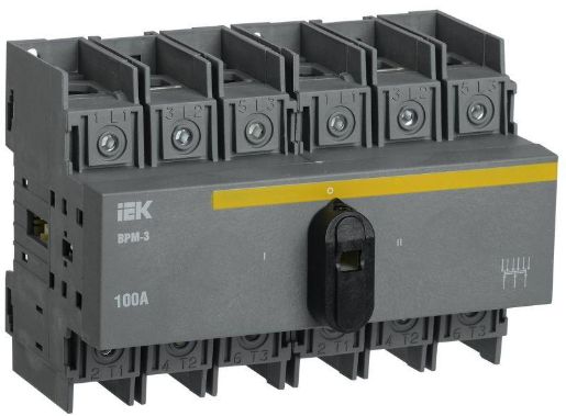 Изображение Выключатель-разъединитель модульный 3п 100А ВРМ-3 IEK MVR30-3-100
