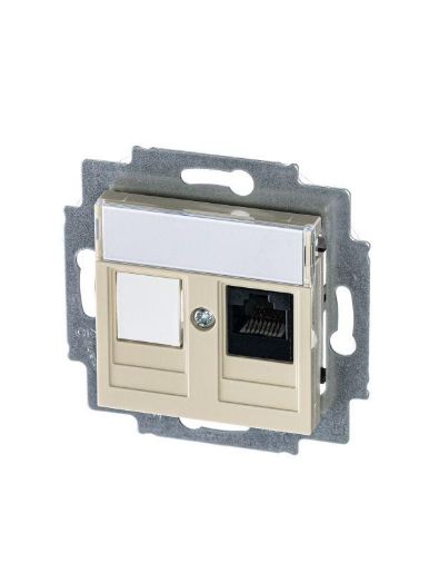 Изображение Розетка компьютерная Levit RJ45 кат.5E с заглушкой сл. кость ABB 2CHH295117A6017