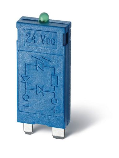 Изображение Модуль индикации и защиты LED + варистор 6...24В AC/DC зел. FINDER 9901002498