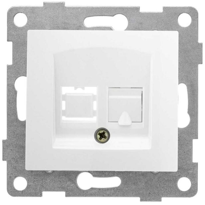 Изображение Розетка компьютерная 1-м СП Bravo RJ45 механизм бел. GUSI С10К1-001