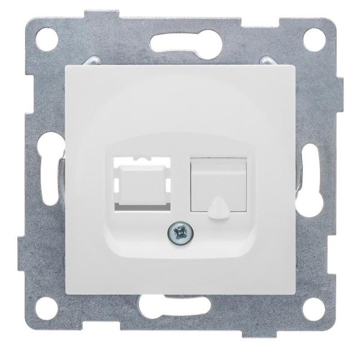 Изображение Розетка компьютерная 1-м СП Ugra RJ45 механизм бел. GUSI С11К1-001