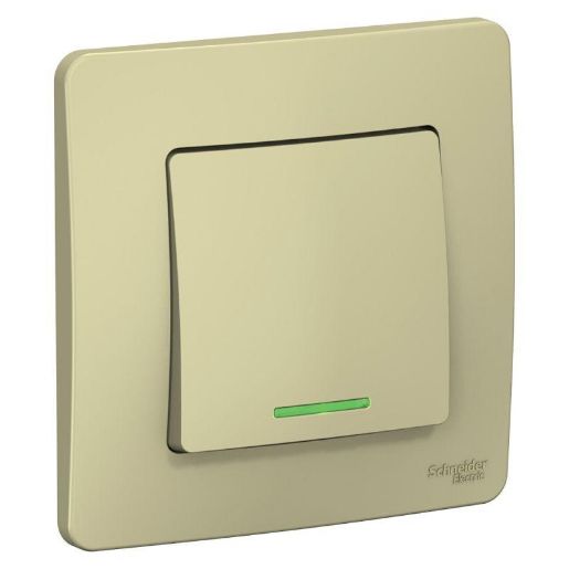Изображение Выключатель 1-кл. СП Blanca 10А IP20 (сх. 1) 250В с подсветкой беж. SE BLNVS010117
