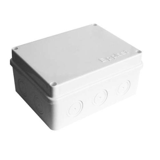 Изображение Коробка распределительная ОП 150х110х70мм IP54 10 выходов без гермовводов крышка на винтах бел. Epplast 215311