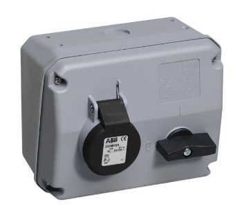 Изображение Розетка с выключателем и мех. блок. 332MHS5 32A 3P+E IP44 5ч ABB 2CMA167676R1000