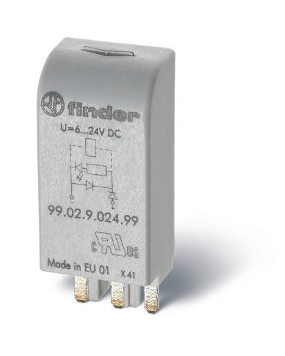 Изображение Модуль индикации и защиты LED + варистор 110...240В AC/DC зел. FINDER 9902023098