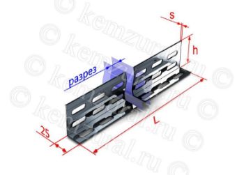 Изображение Разделитель для лотка H=50мм L2000 сталь 0.8мм УТ1.5 КЭМЗ 123 000522 14