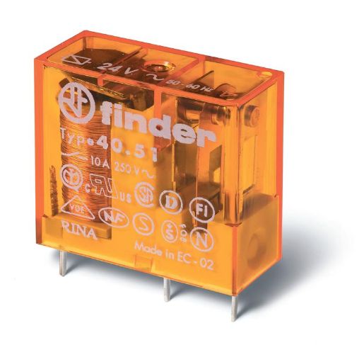 Изображение Реле электромагнитное SPDT U обмотки 230В AC 10А FINDER 405182300000