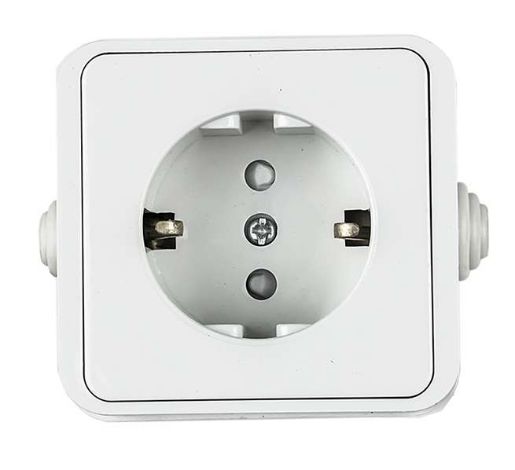 Изображение Розетка 1-м AQUA 3113 защ. шторки с заземл. п/герм. бел. ASD / IN HOME 4690612003450