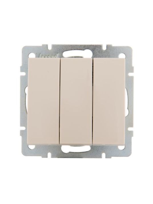 Изображение Выключатель 3-кл. СП Rain IP20 механизм крем. LEZARD 703-0388-109