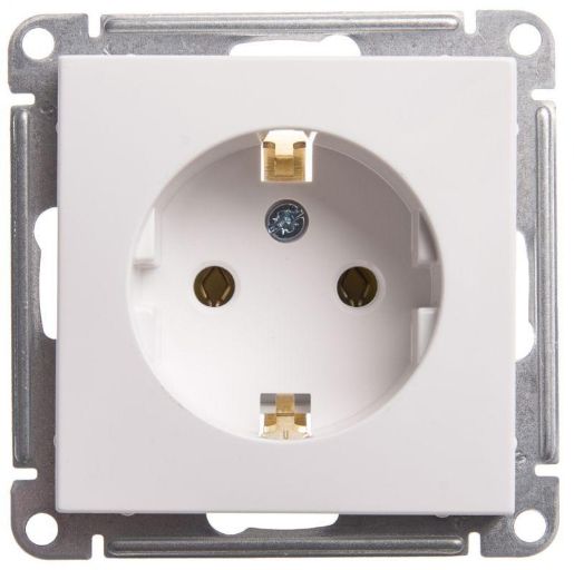 Изображение Розетка 1-м СП W59 16А IP20 с заземл. без защ. шторок механизм бел. SE RS16-154-1-86