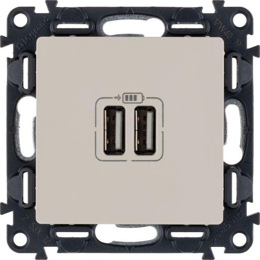 Изображение Розетка USB 2-м Valena Life 240В/5В 1500мА с лицев. панелью механизм сл. кость Leg 753512