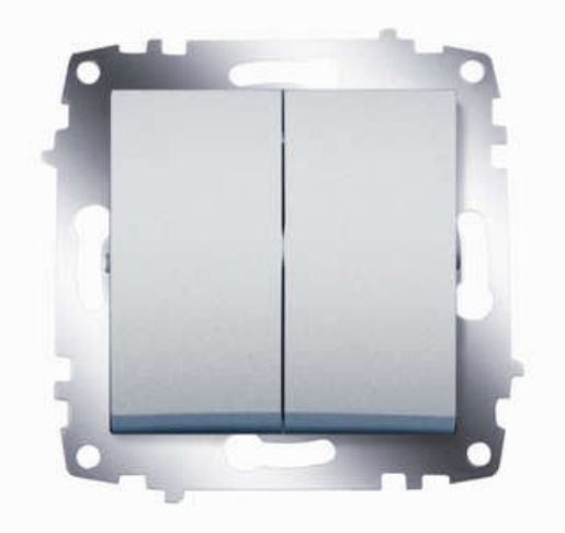 Изображение Выключатель 2-кл. 1мод. СП Cosmo 10А IP20 механизм алюм. ABB 619-011000-202