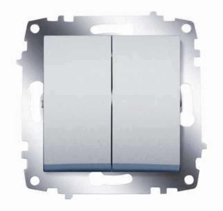 Изображение Выключатель 2-кл. 1мод. СП Cosmo 10А IP20 механизм алюм. ABB 619-011000-202