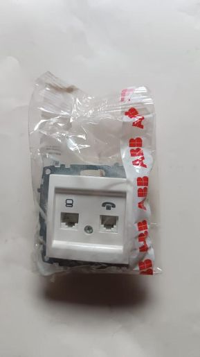 Изображение Розетка компьютерная + телефонная 2-м Cosmo RJ45 кат.6 + RJ11 механизм бел. ABB 619-010200-249