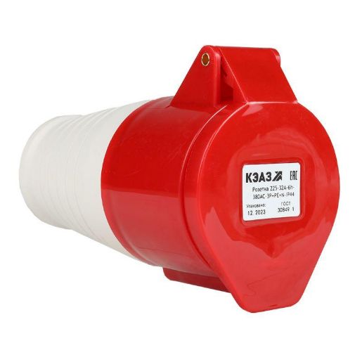 Изображение Розетка кабельная 225 32А 380AC 3P+PE+N 6ч IP44 КЭАЗ 222753