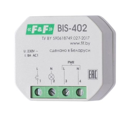Изображение Реле импульсное BIS-402 (для установки в монтажную коробку 230В 8А 1Z IP40) F&F EA01.005.002