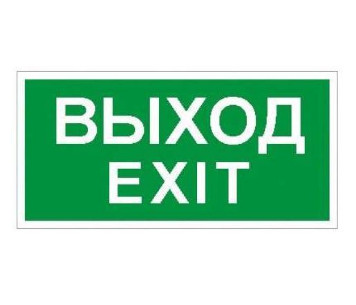 Изображение Пиктограмма "Выход/Exit" ПЭУ 011 242х50 PC-M (уп.2шт) СТ 2502000790