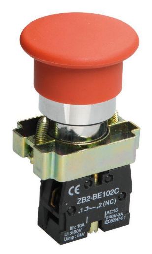 Изображение Кнопка управления "Грибок" LAY5-BC42 1НЗ красн. IEK BBG71-BC-K04