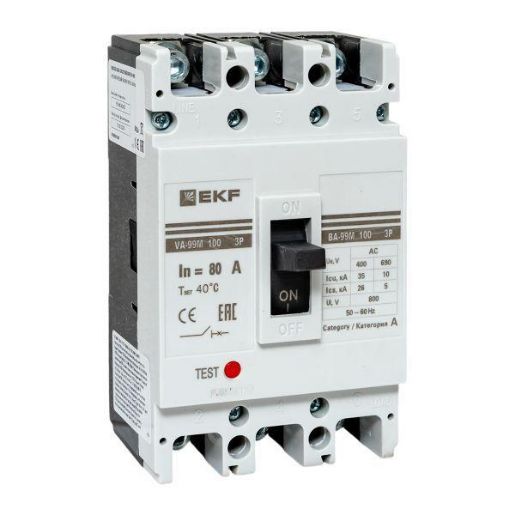 Изображение Выключатель автоматический 3п 100/80А 35кА ВА-99М PROxima EKF mccb99-100-80m