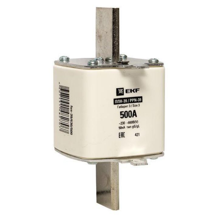 Изображение Вставка плавкая ППН-39 630/500А габарит 3 PROxima EKF fus-39/630/500