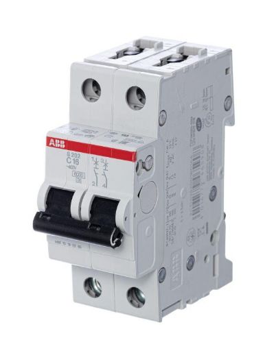 Изображение Выключатель автоматический модульный 2п C 16А 6кА S202 C16 ABB 2CDS252001R0164